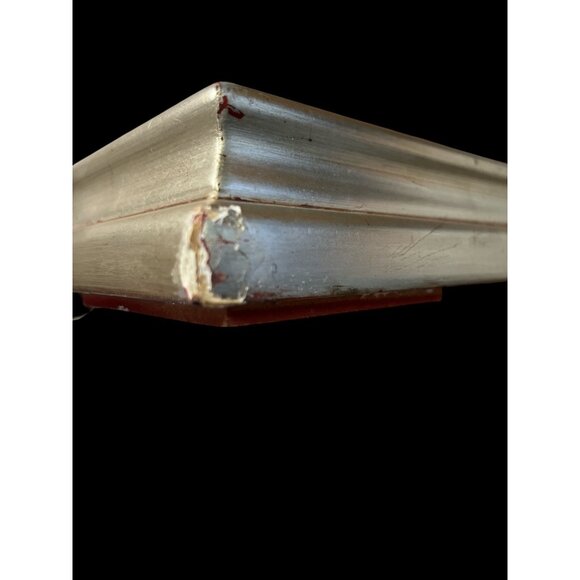 Framed Floral Oil Painting on Canvas – Heavy Silver Beaded Frame - Picture 9 of 9